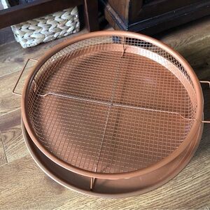 Copper air fry round pan